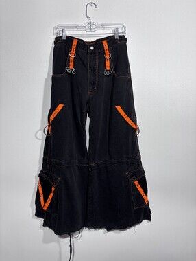 Tripp nyc  vintage thrashed Lock Up Pant Black Orange Size Unisex S